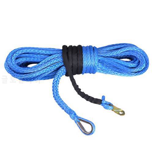 blue 14mm x 30meters synthetic winch rope / winch line