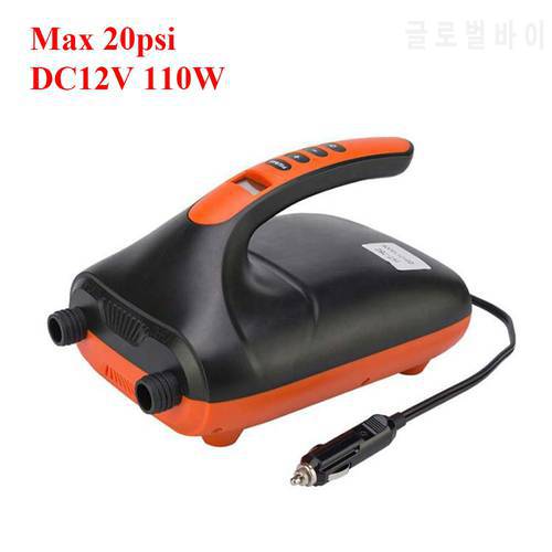 SUP 20 PSI Dual Stage Electric Air Pump 12V 110W Intelligent Inflatable Pump for Inflatable SUP Stand Up Paddle Surfing Board