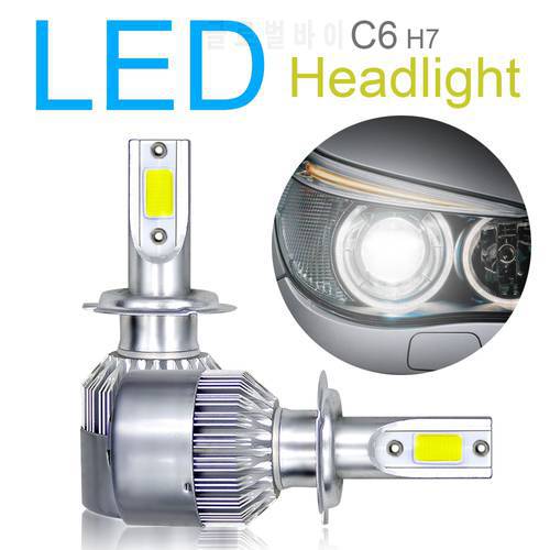 2Pcs H4 C6 Car Headlight Bulb H7 H8 H9 H10 H11 9005 HB3 9006 LED Auto 120W 10800LM 6000K White Light COB LED Hi Lo Turbo Light