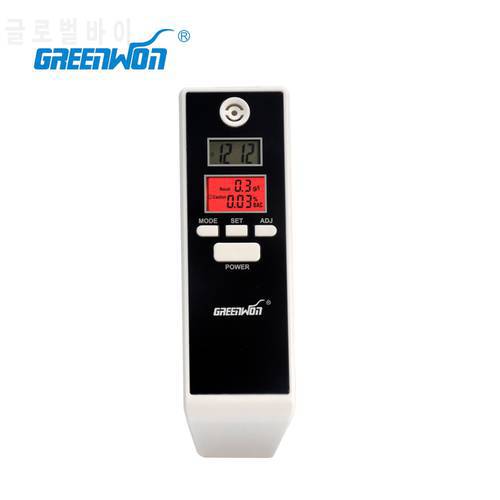 New red Backlight LCD digital Alcohol Tester breathalyzers Alcohol Detector, Dual LCD display Clock , Free shipping
