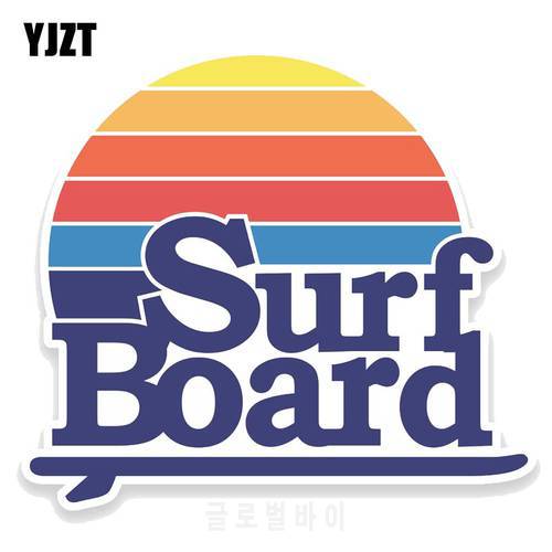 YJZT 16.9CM*15.2CM Fashion Retro Surf Board Decal PVC Motorcycle Car Sticker 11-00761