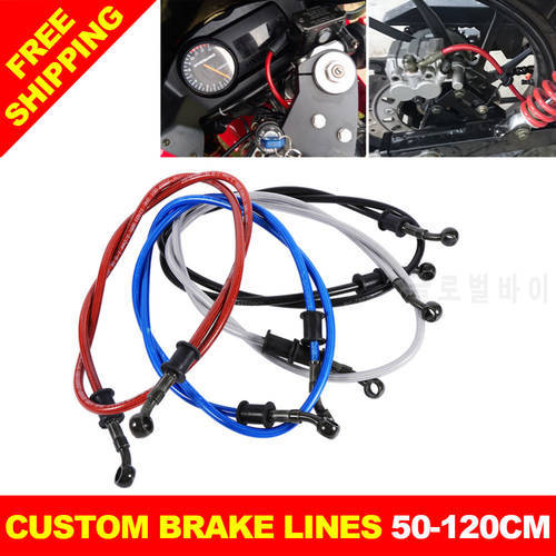 120cm Motorcycle Braided Stainless Steel Brake Clutch Oil Hose Line Pipe
