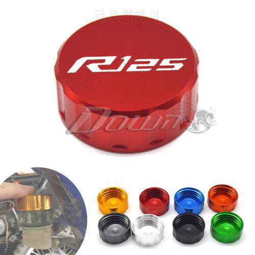 With Logo Motorcycle CNC Aluminum Rear Brake Fluid Reservoir Cover Cap For YAMAHA YZFR125 YZF R125 2014 15 16