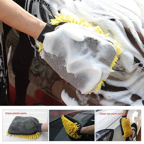 1PC Car Care Cleaning Wash Waterproof Glove Car-styling Microfiber Chenille Mitt Auto Wax Paint Detailing Wash Brush Accessories