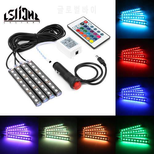 LSlight Auto Decorative Lighting Car Neon Motorcycle Soles Ambient LED mood interior light interior foot lights car styling