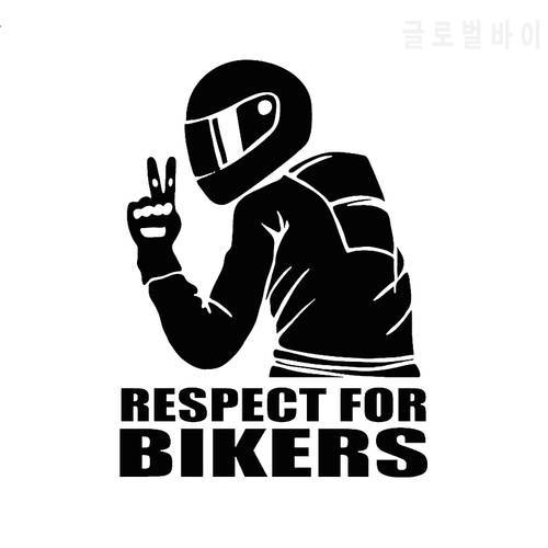 Car Sticker 3D Respect for Bikers Stickers On Car Auto Stickers and Decals Funny Motorcycle JDM Vinyl Decal Car Styling 14*19cm