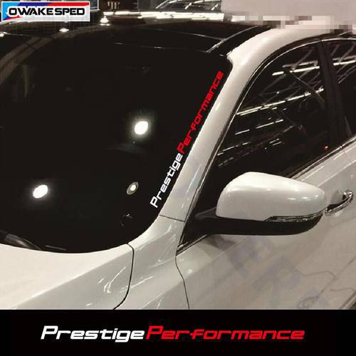 55cm Sport Stripes Prestige Performance Graphic Sticker Car Front Windshield Decor Stickers Auto Door Customized Decal