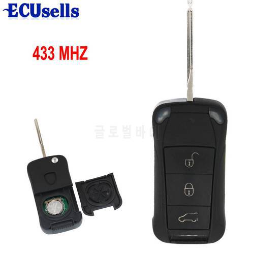 3 Buttons Remote Key Control Fob 433MHZ for Porsche Cayenne 2004-2012 With Uncut blade
