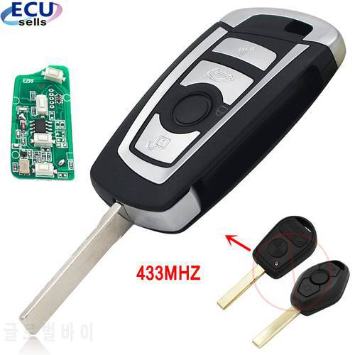 EWS Modified Flip Remote Key 4B 433MHz With/without 7935 ID44 Chip for BMW E38 E39 E46 M5 X3 X5 Z3 Z4 HU92 Blade