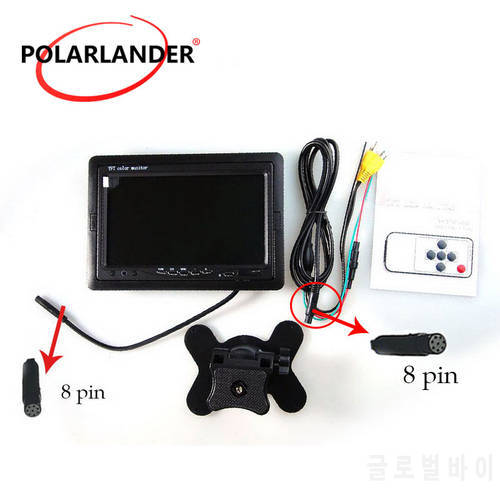 7 inch Color TFT digital with 2 Channels Video lcd car monitor small display for reversing parking backup rear view camera