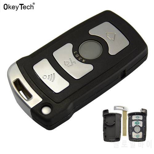 Okeytech for BMW 7 Series E65 E66 E67 E68 745i 745Li 750i 750Li 760i 7b Car Key Shell 4 Buttons Smart Car Key Case With Blade