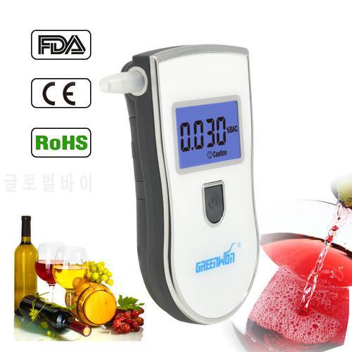2019 Hot Selling Gadgets Meter Patent Item Alcohol Tester Breathalyzer With 5 Mouthpieces And Color Is White