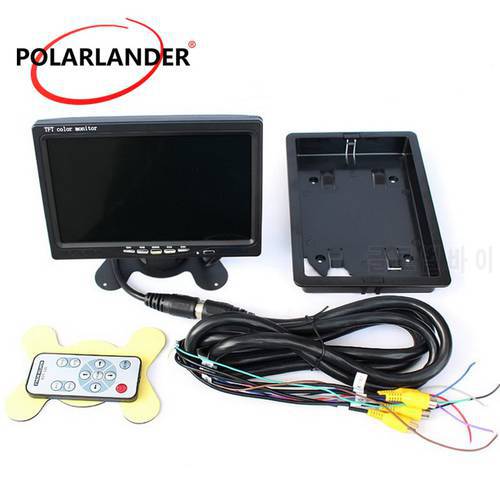 Car Video Monitor For Front Rear Side View Camera Quad Split Screen 6 Mode Display PolarLander DC12V-24V 7