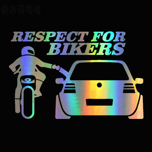 20*13cm Car Sticker Decal 3D Respect for Bikers Auto Stickers and Decals Funny Motorcycle Car Styling JDM Vinyl Stickers On Car