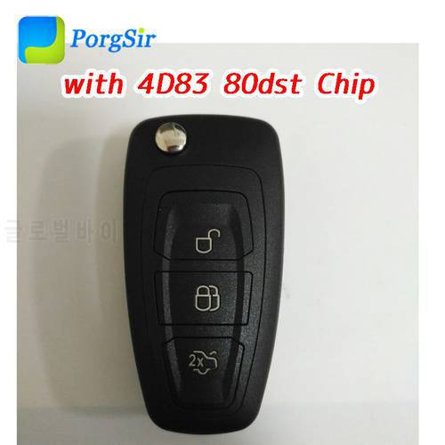 3 Button 434MHz Remote Control Key For Ford Focus With 4D 83 DST80 4D63 80bit Chip