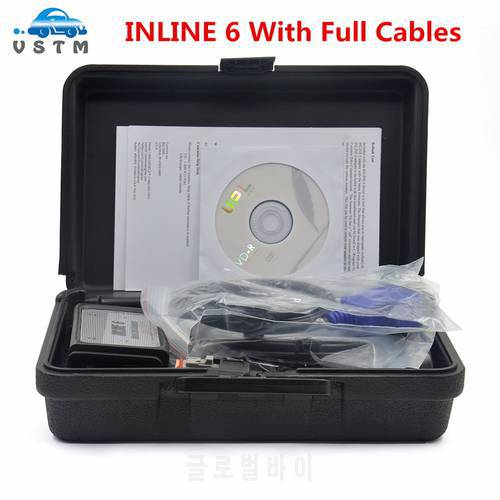 Free Ship INLINE 6 Data Link Adapter Heavy Duty Diagnostic Tool Scanner Full 8 cable Truck interface inline6 inline 5 2018