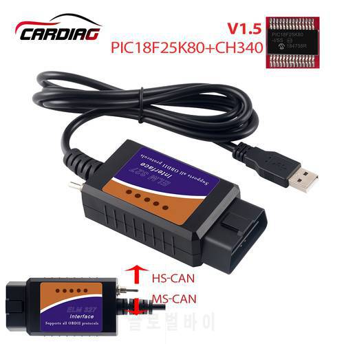 ELM327 for Ford USB/Wifi/BT FTDI PIC Chip Code Reader HS CAN/MS CAN Switch Optional ELM 327 Car Auto OBD2 Diagnostic Tool