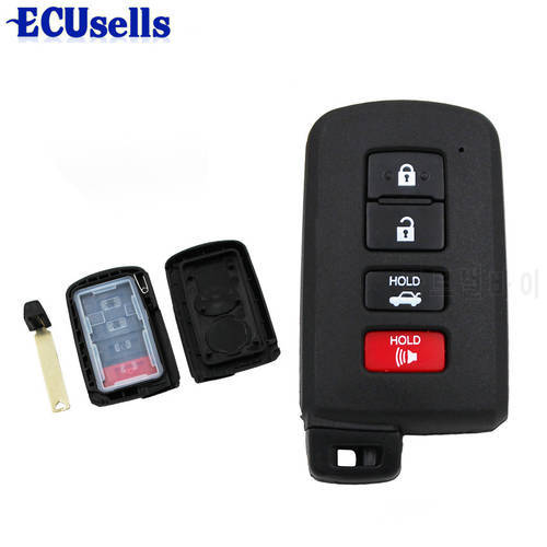 3+1 Button Smart Remote Key Shell Case Fob 4 Button for Toyota Avalon Camry 2012-2015