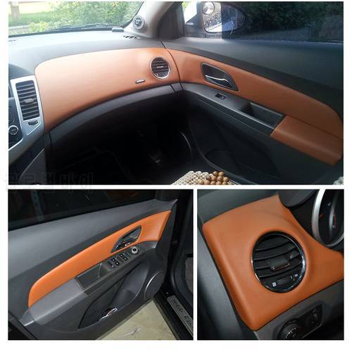 9PCS Microfibre Leather Center Console /Air Outlet /Doors Panel Cover For Chevrolet Cruze 2009 10 11 12 13 2014 2015 AAB130