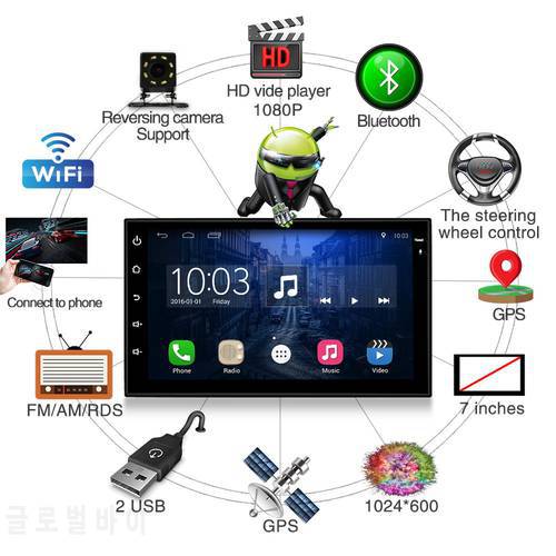 Android 6.0 Car Radio Stereo 2 DIN wifi bluetooth 7