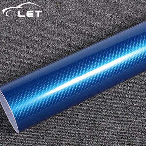 Car Styling high glossy blue 5D carbon fiber vinyl film carbon fiber car wrap sheet Roll film tool Car sticker Decal