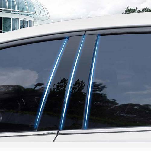 8pcs/Set Car Window BC Pillar Center Trim Sticker Cover Decoration Accessories For Hyundai Solaris 2011 2012 2013 2014 2015 2016
