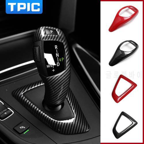 TPIC Carbon Fiber ABS Gear Shift Cover Stickers For BMW F30 F10 F15 F07 F20 F21 F34 F35 3GT 5GT Frame Trim Interior Accessories
