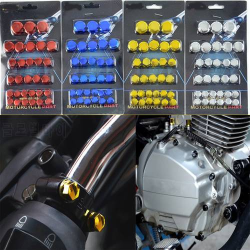 30pcs/set Chrome Plating Plasti Motorcycle Screw Nut Cover Cap Nut Bolt Decoration For Yamaha Kawasaki Honda
