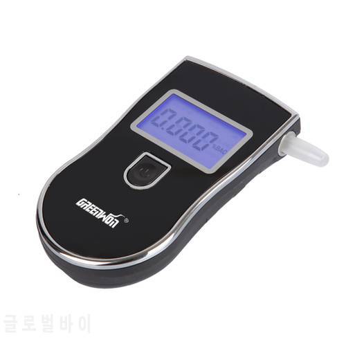 Police Alcohol Breath Analyzer Tester Breathalyzer AT818 with 3 digital LCD display & blue backlight & 5pcs Mouthpieces