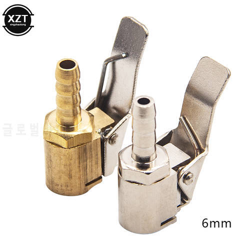 Car Styling Inflator Pump Auto Brass 6mm 8mm Tyre Wheel Tire Air Chuck Valve Clip Clamp Connector Adapter Car Accessories