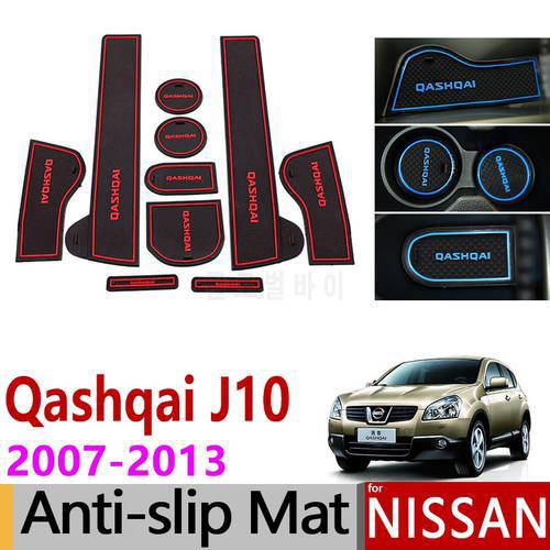 Anti-Slip Gate Slot Mats Rubber Cup Mat for Nissan Qashqai J10 2007-2013 Accessories Stickers 2007 2008 2009 2010 2011 2012 2013