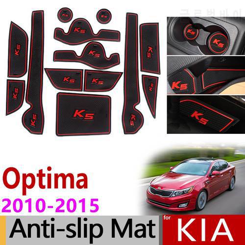 Anti-Slip Gate Slot Mat Rubber Coaster for KIA Optima 2010 2011 2012 2013 2014 2015 KIA K5 TF MK3 Accessories Car Stickers 13pcs