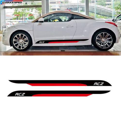 AutoFor PEUGEOT RCZ Coupe Door Side Skirt Stripes Sport Styling Vinyl Decal Car Accessories Body Customized DIY Sticker