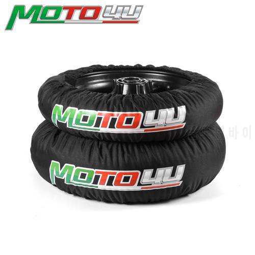 MOTO4U 1 Pair Black 120/165 120/190 120/200 Front and Rear Racing Universal CE Digital Motorcycle Race Tire Warmer Tyre warmer