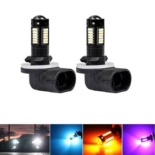2PC White 30-SMD 4014 880 881 889 H27 LED Replacement Bulbs For Car Fog Lights,car DRL Lamps,12V Car led,yellow/ICE BLUE