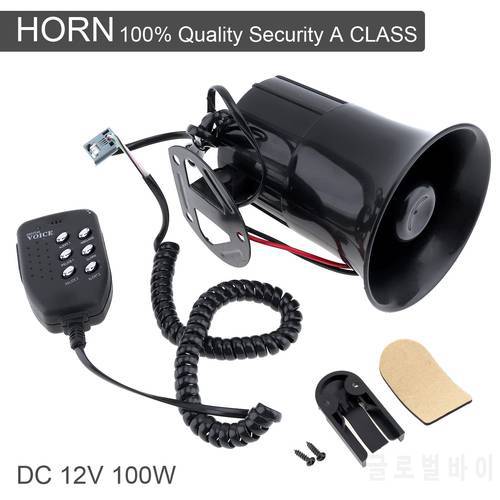 3 / 6 Sound 30/100W Tone Loud Horn Motorcycle Auto Car Truck Speaker Warning Alarm Siren Police Fire Ambulance Horn Loudspeaker