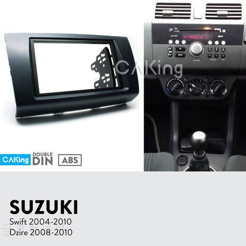Car Fascia Radio Panel for SUZUKI Swift, Dzire 2004-2010 Dash Fitting Kit Install Facia Plate Bezel Adapter Console Stereo Trim