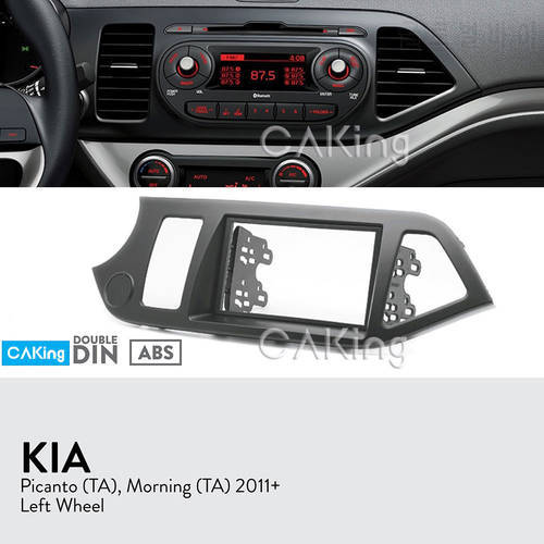 Car Fascia Radio Panel for KIA Picanto (TA), Morning (TA) 2011-2017 (Left Wheel) Dash Kit Facia Adapter Console Plate Bezel Trim
