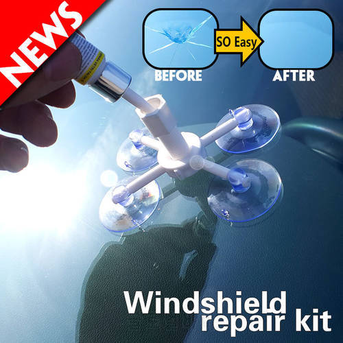 Sikeo DIY Car Window Repair Tools Glass Scratch Crack Restore Car Window glass Repair Resin Curing Glue Windshield Repair Kit
