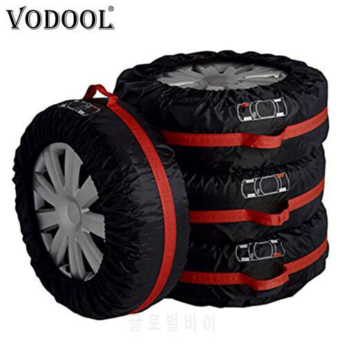 VODOOL 1Pcs/4Pcs Spare Tire Covers Case Polyester Car Tires Storage Bag Automobile Tyre Accessories Auto Vehicle Wheel Protector