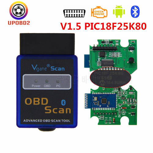 Vgate Scanner Mini ELM327 Bluetooth 1. 5 PIC18F25K80 Chip OBD2 Car Diagnostic Scanner Tool elm 327 v1.5 obd 2 For Android