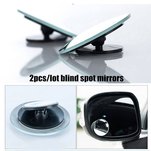 2pcs/lot 360 Degree Car Round Convex Mirror Wide Angle Blind Spot Mirror For Parking Rear View Mirror