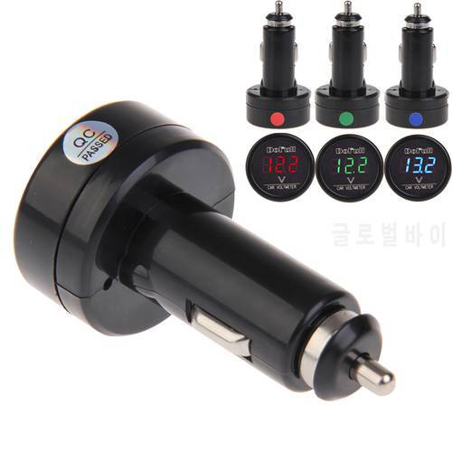 12V 24V Universal Auto Car Digital Voltmeter Electronic Cigarette Lighter Socket Car Battery Volt Monitor Gauge RGB Display