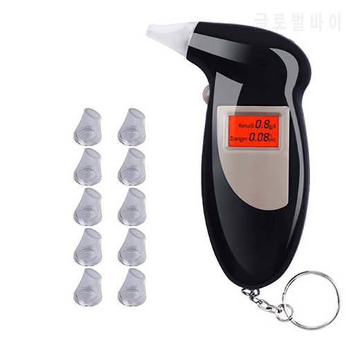 2018 Professional Alcohol Breath Tester Breathalyzer Analyzer Detector Test Keychain Breathalizer Breathalyser Device LCD Screen