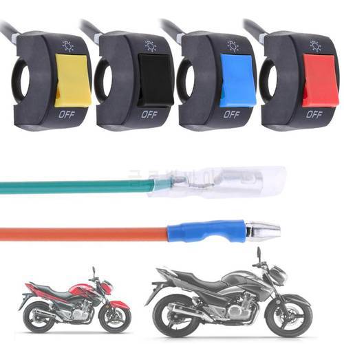 4 Colors1pc 12V 7/8in Motorcycle Handlebar On/Off Switch for LED Headlight Fog Head Lamp Eye Light Car Styling Switch