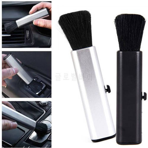 Car retractable cleaning brush Air Conditioner Computer cleaning brush telescopic keyboard plastic handle wool small car goods