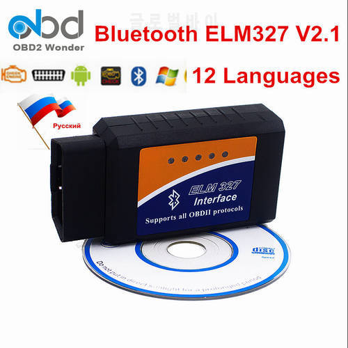 Low Price Elm 327 Obd2 Code Reader Elm 327 Bluetooth Scan Tool Hardware V2.1 Support 7 Obdii Protocols Elm327 For Android Pc