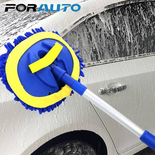FORAUTO Car Cleaning Brush Telescoping Long Handle Auto Accessories Car Wash Brush Cleaning Mop Chenille Broom