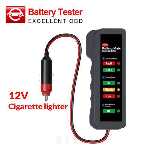 Brkae Fluid Tester Car Battery Tester 12V Digital Alternator BM310 cigarette lighter Auto Battery Analyzer 6 LED Lights