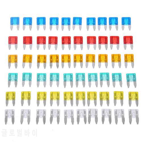 60pcs Auto Car Truck Mini Fuse Blade 5A 10A 15A 20A 25A 30A Mixed Set Kit Cars Safety Blade Fuses Accessories Kit hot sale